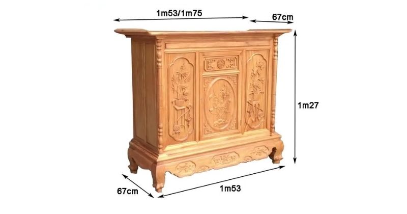 Cách chọn kích thước và chất liệu bàn thờ Phật