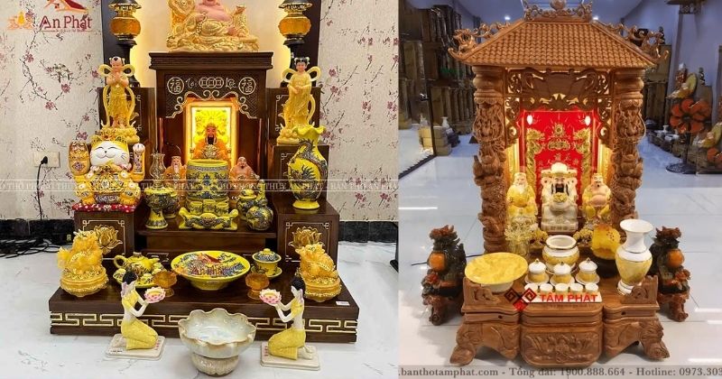 Kích thước bàn thờ Ông Địa - Thần Tài chiêu tài lộc