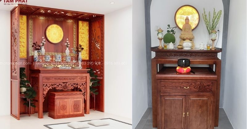 Mẫu bàn thờ Phật dáng đứng
