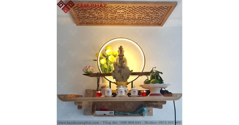 Mẫu bàn thờ Phật treo tường