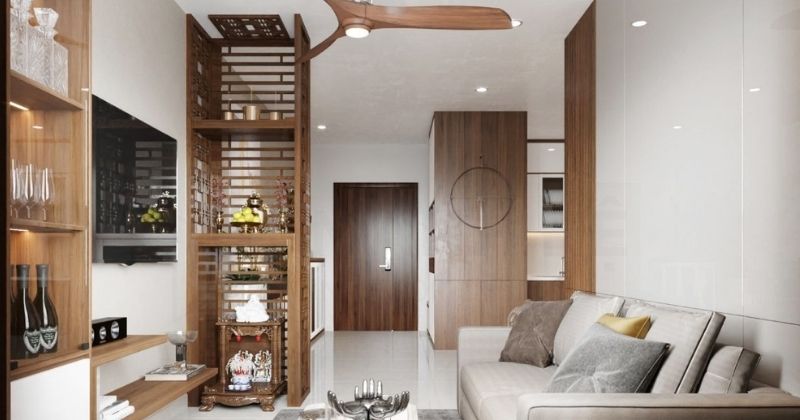 Mẫu bàn thờ chung cư phong cách tối giản