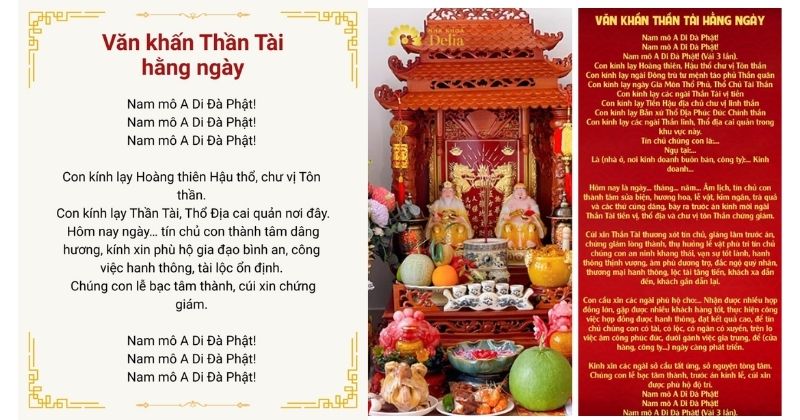 Văn khấn Thần Tài hằng ngày