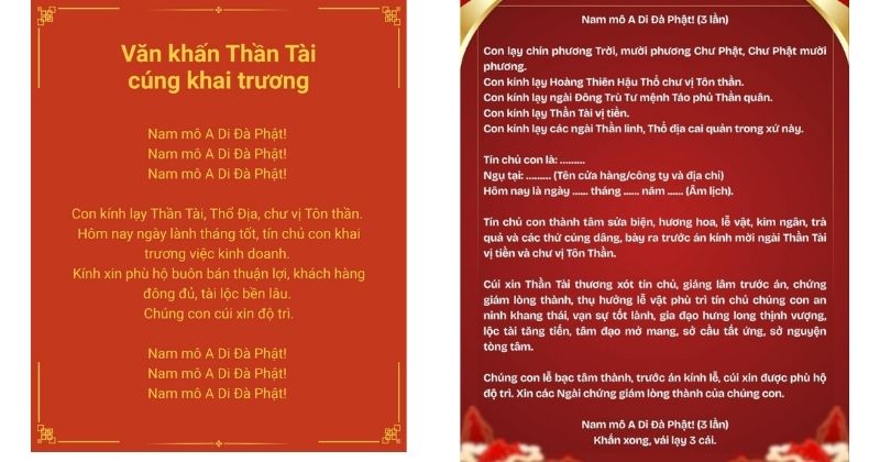Văn khấn Thần Tài khi khai trương, mở hàng