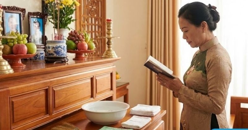 Ý nghĩa tâm linh của việc đọc văn khấn bao sái bàn thờ