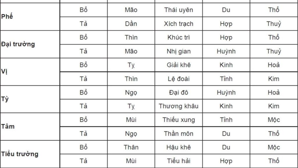 Bảng 12 giờ địa chi từ giờ Tý 23h đến 1h đến giờ Hợi 21h đến 23h